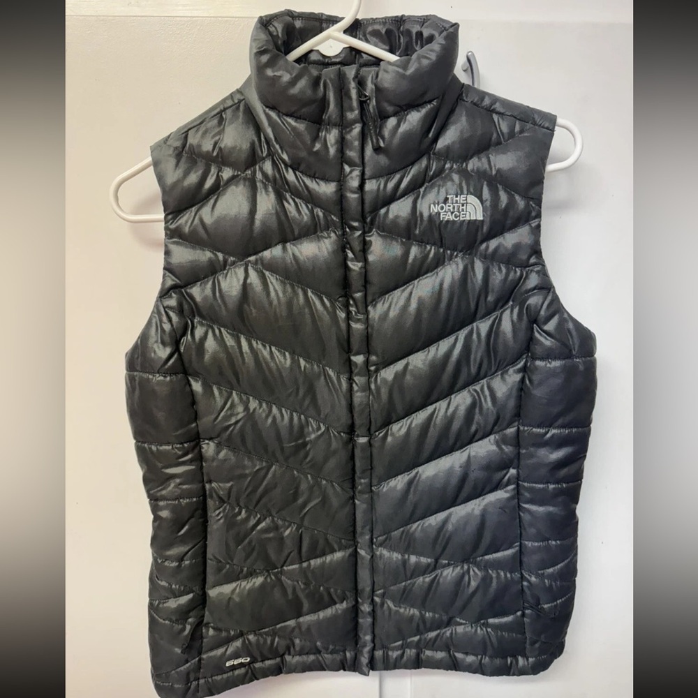 The North Face 550 Charcoal Quilted PufferVest Women Size Small